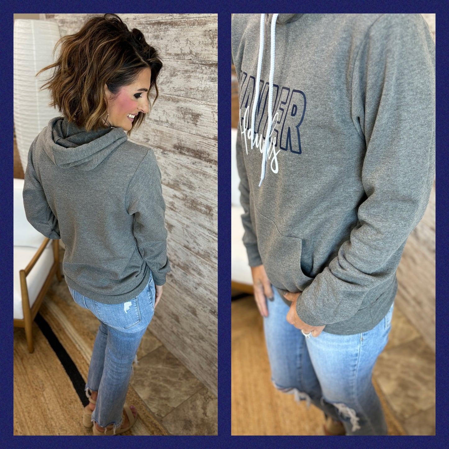 Xavier Hawks Deep Grey Bella Hoodie