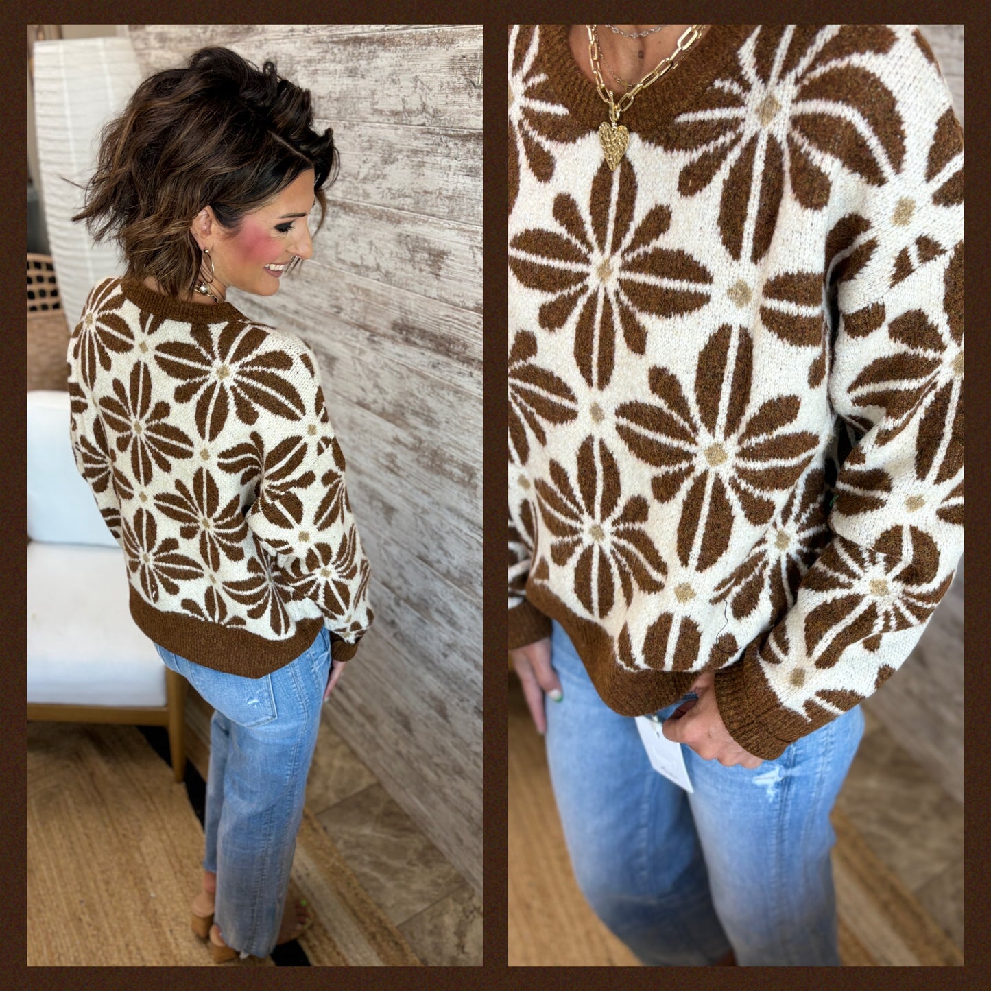 Flower Pattern Sweater ~ 2 Colors
