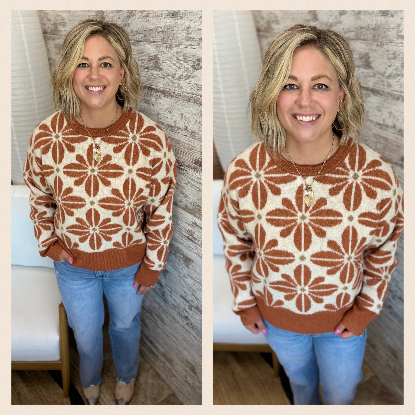 Flower Pattern Sweater ~ 2 Colors