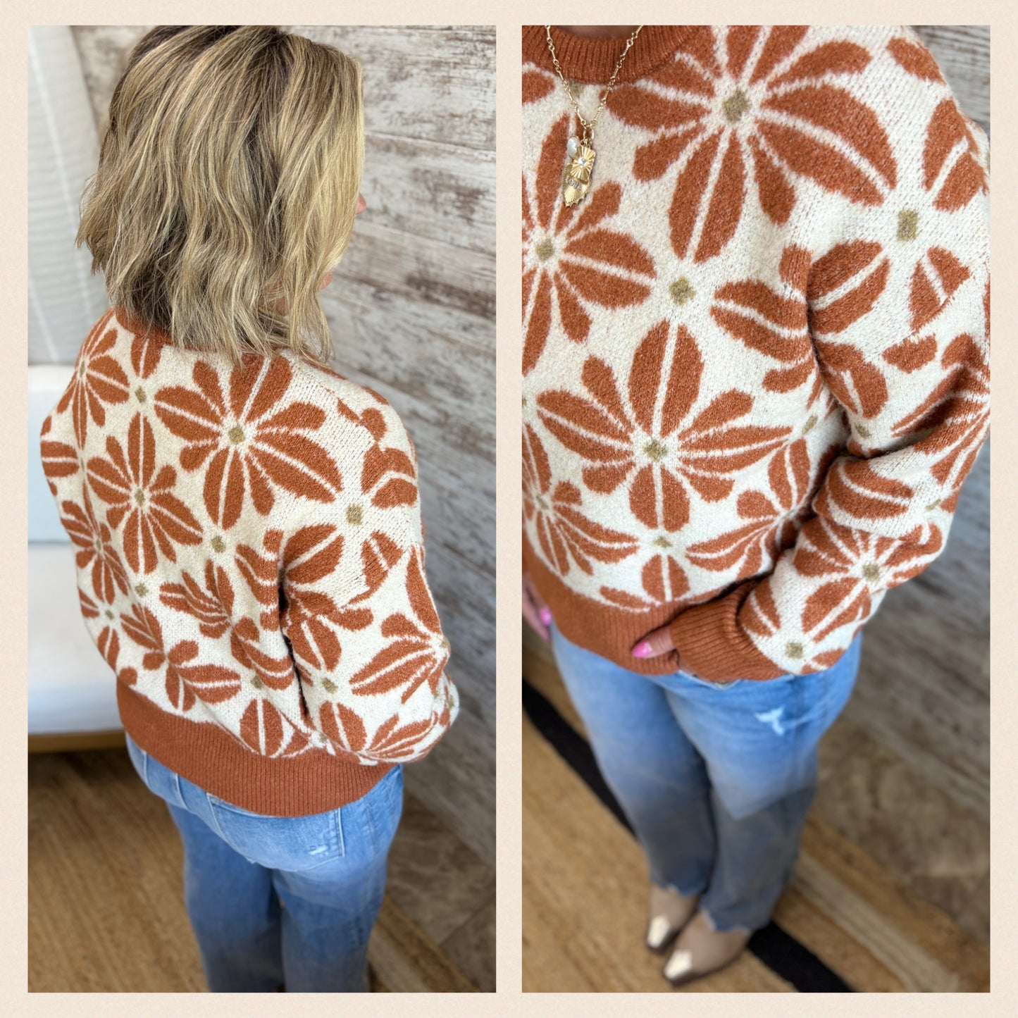 Flower Pattern Sweater ~ 2 Colors