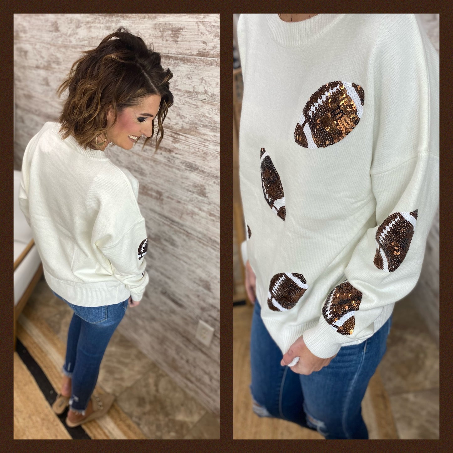 Ivory Game Day Football Sweater