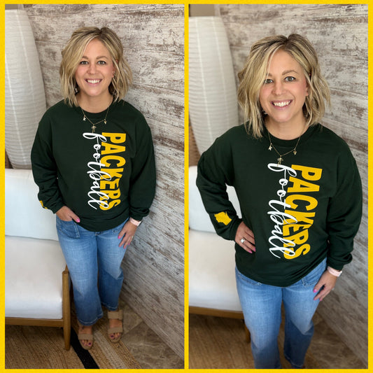 Packers Football Forest Gildan Crew Neck ~ 2 Styles