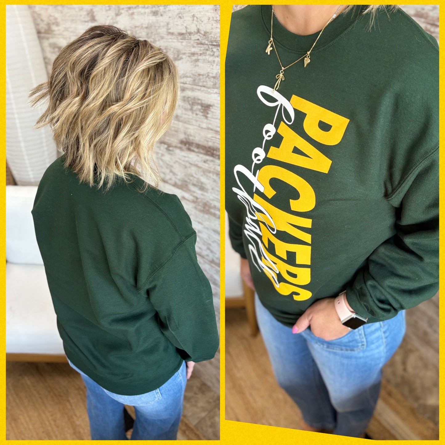 Packers Football Forest Gildan Crew Neck ~ 2 Styles
