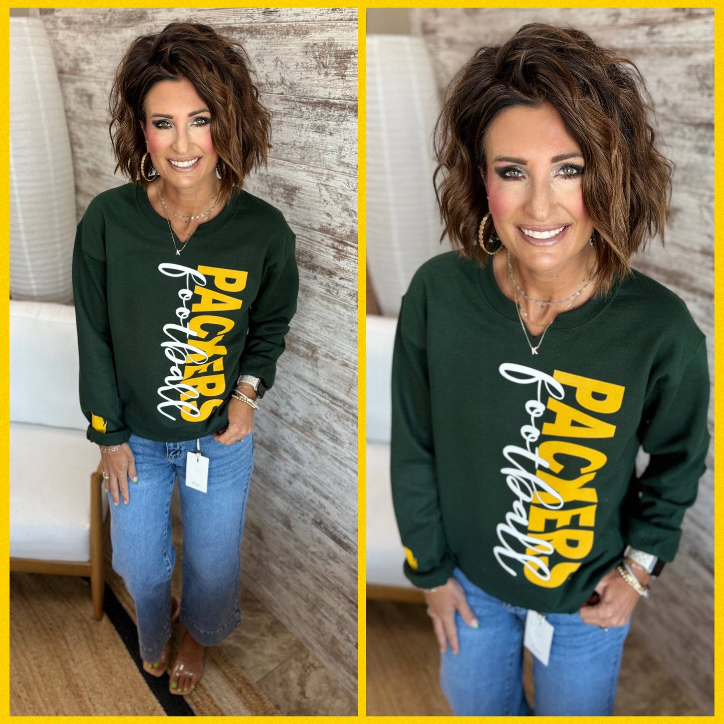 Packers Football Forest Gildan Crew Neck ~ 2 Styles