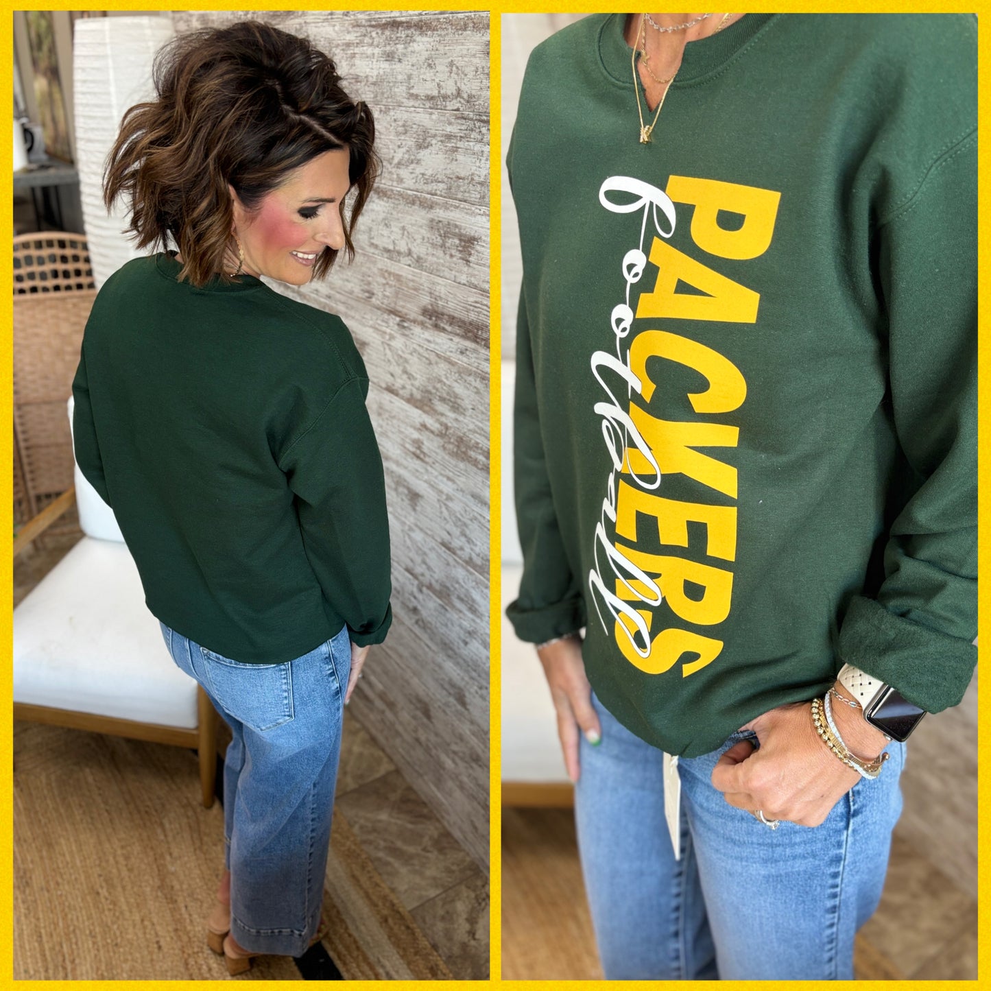 Packers Football Forest Gildan Crew Neck ~ 2 Styles