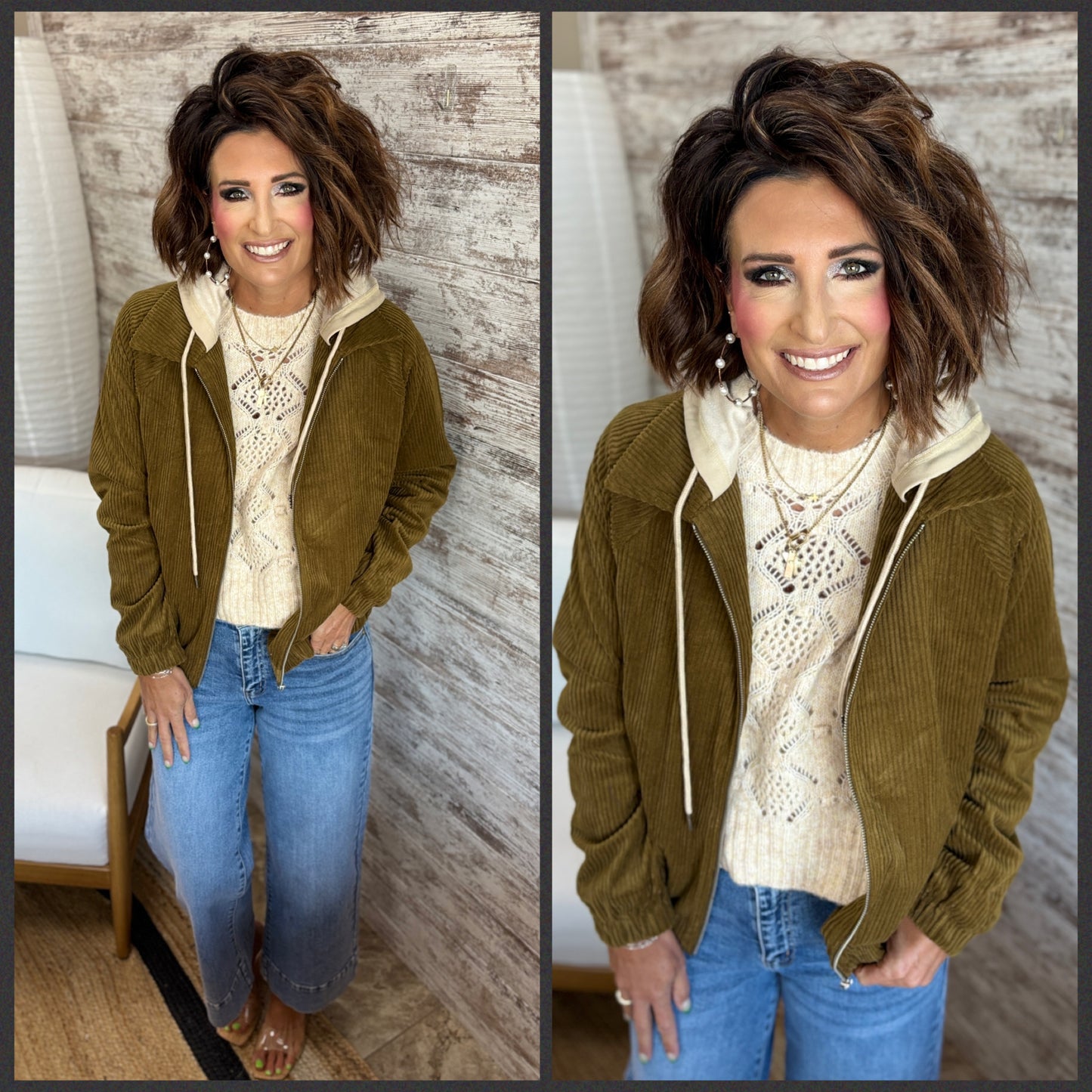 Corduroy Hooded Jacket ~ 3 Colors