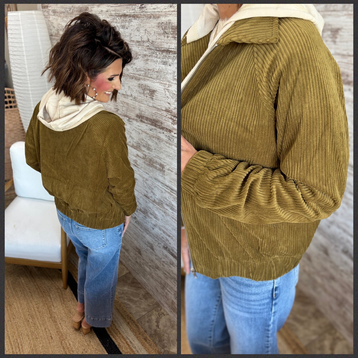 Corduroy Hooded Jacket ~ 3 Colors