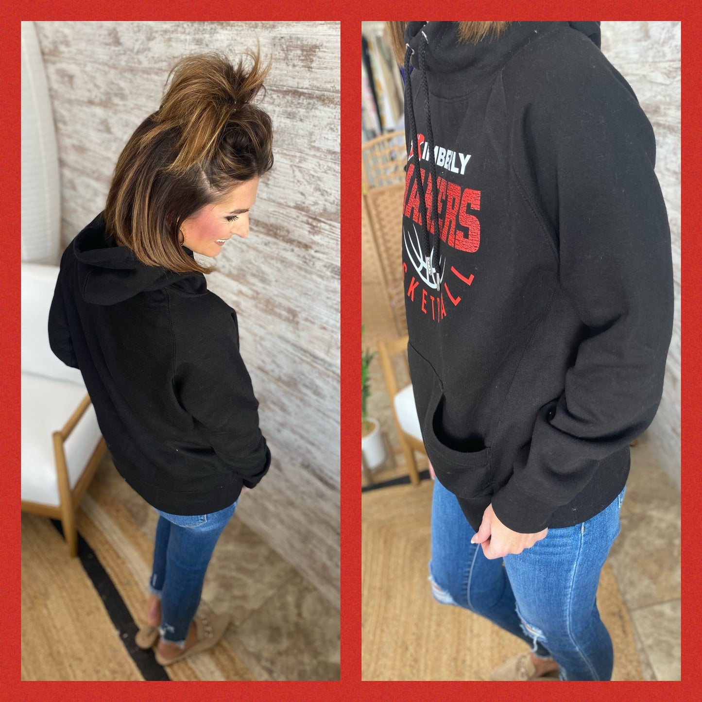 Kimberly Basketball Black Scuba Hoodie