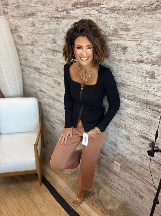 Mica Bakers Brown Cropped Denim MDP-W3465BB