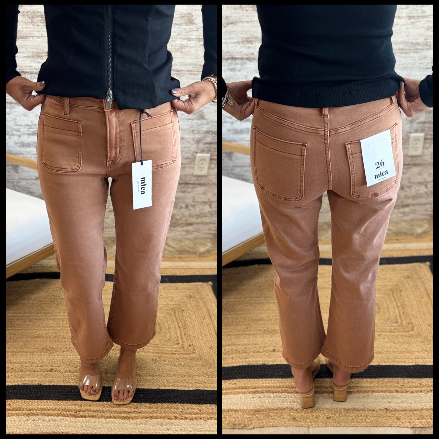 Mica Bakers Brown Cropped Denim MDP-W3465BB