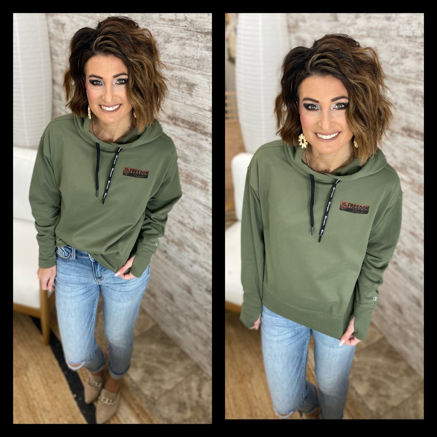 Freedom Leather Patch Champion Sweatshirt
