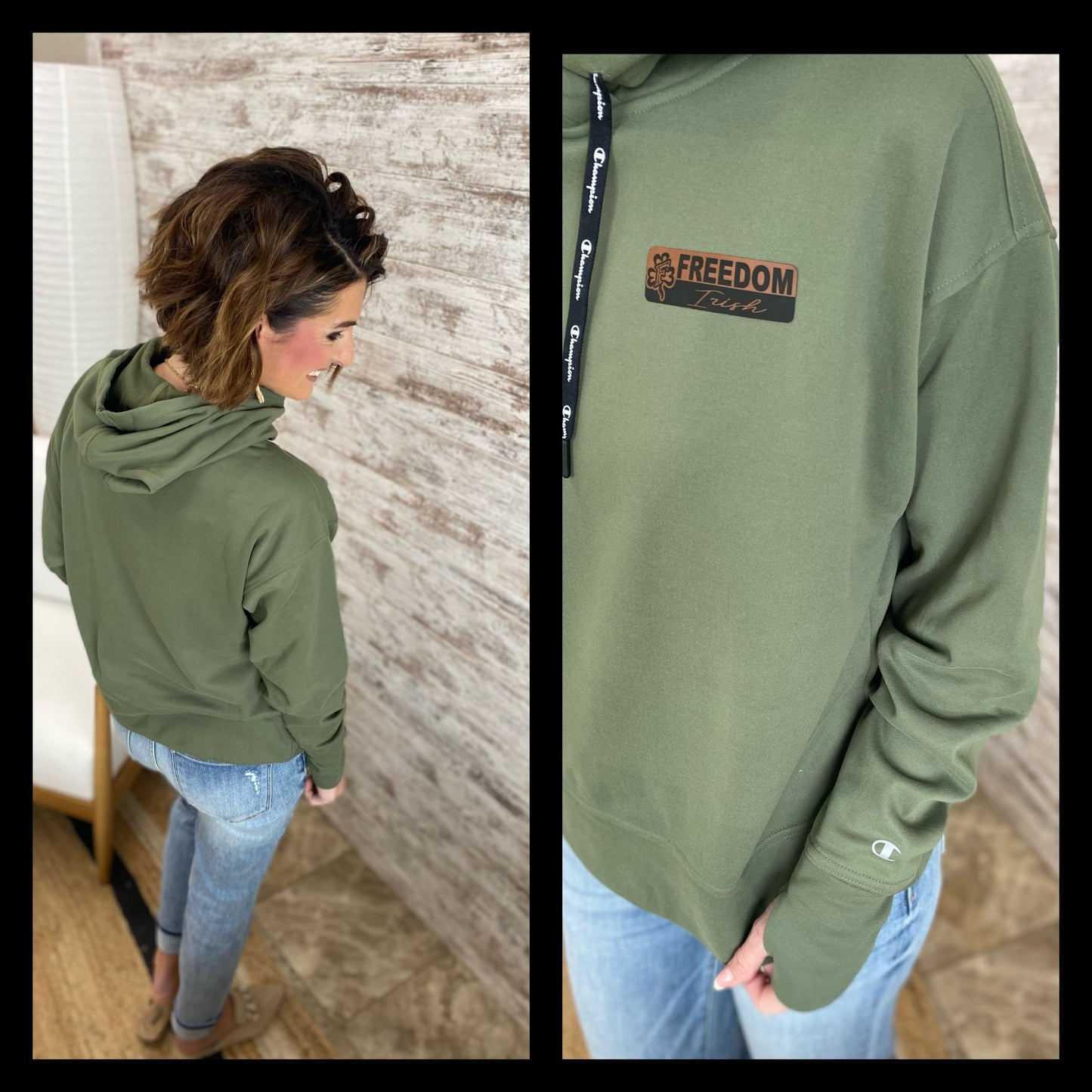 Freedom Leather Patch Champion Sweatshirt