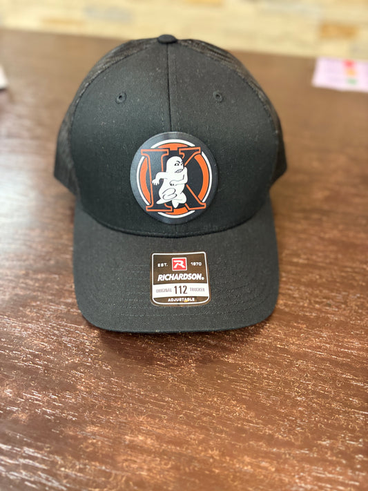 Kaukauna Ghosts Colored Patch Black Trucker Hat