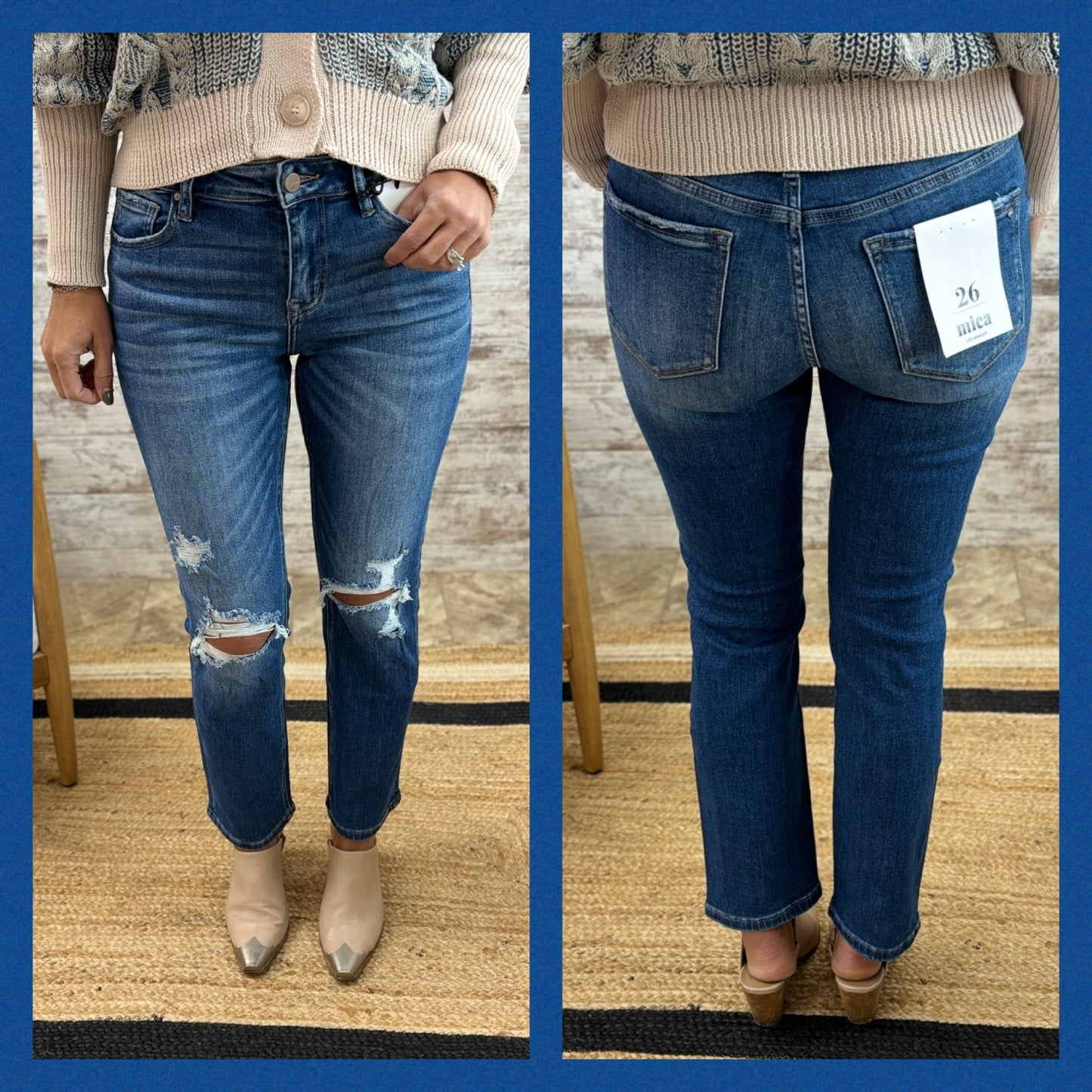 Mica Mid Rise Straight Leg Jean MDP-T2046