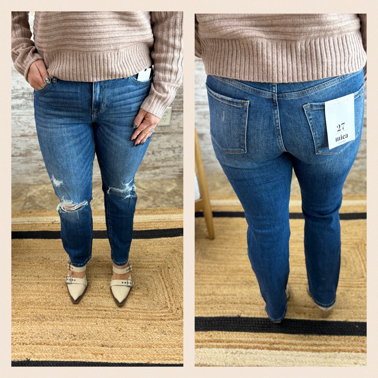Mica Mid Rise Straight Leg Jean MDP-T2046