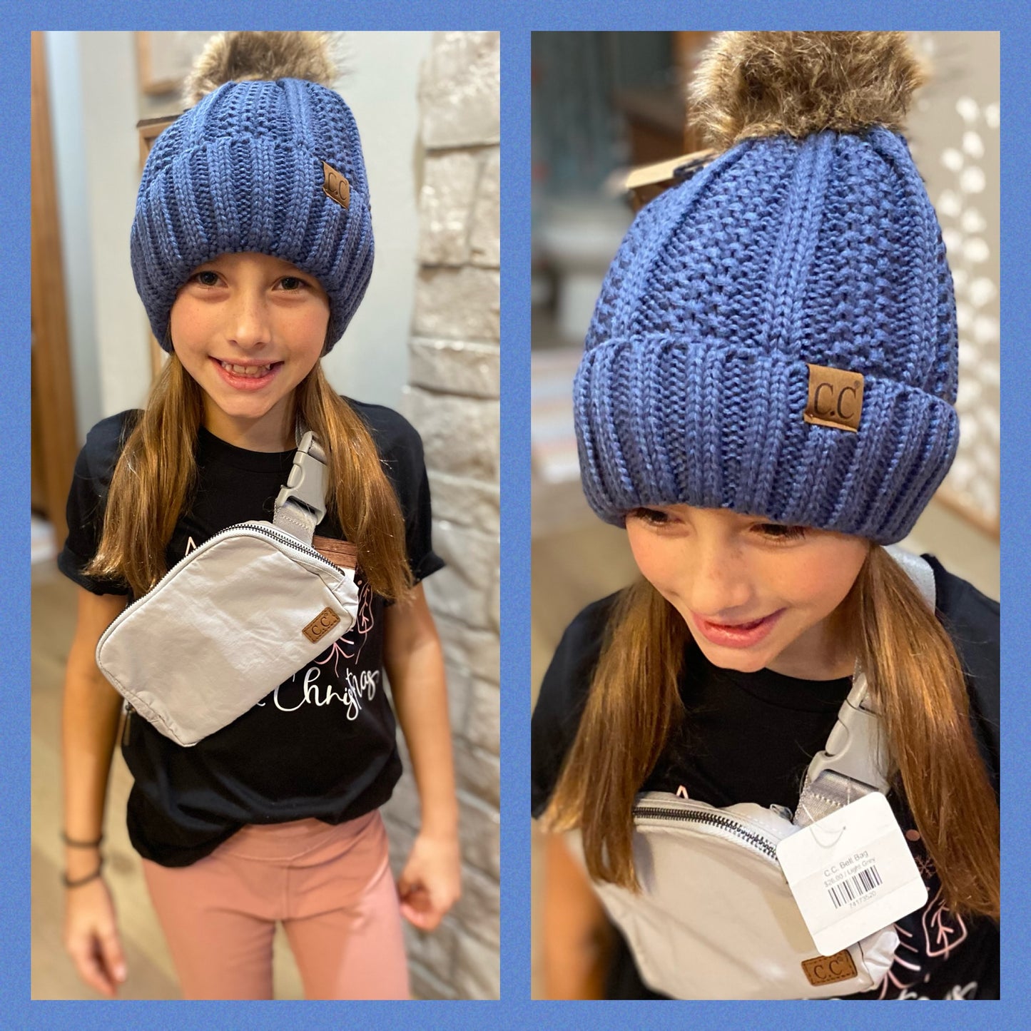 CC Cable Knit Pom Pon Hat