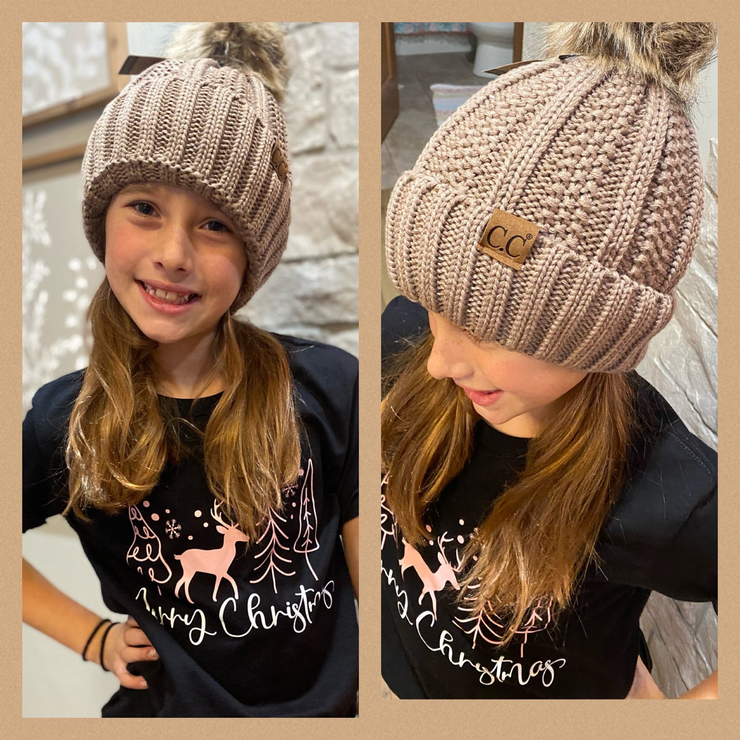 CC Cable Knit Pom Pon Hat