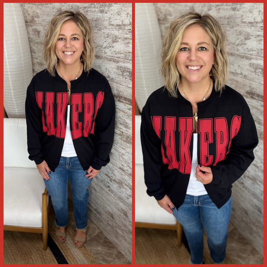 MAKERS Black Sweatshirt Cardigan