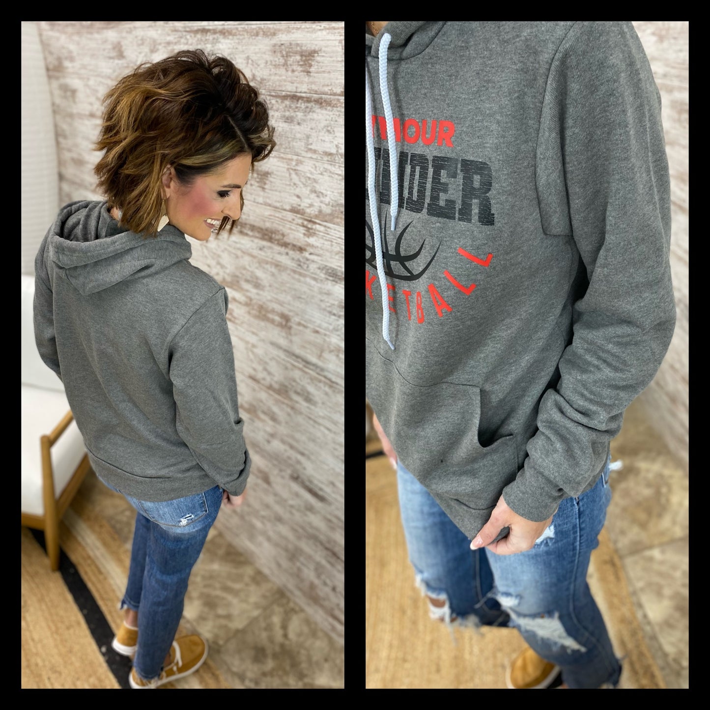 Seymour Basketball Deep Grey Bella Hoodie