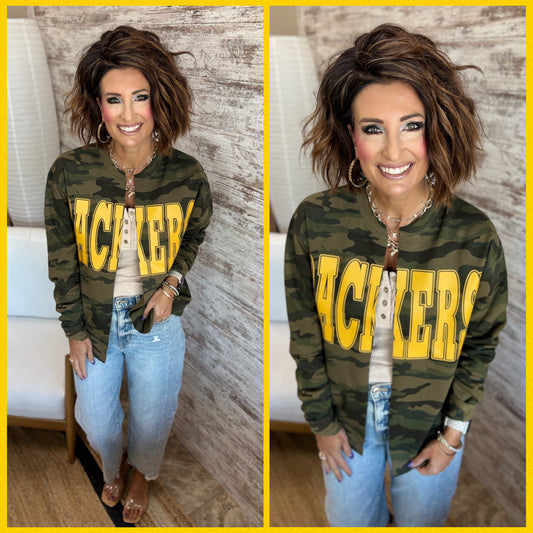 PACKERS Forest Camo Sweatshirt Cardigan