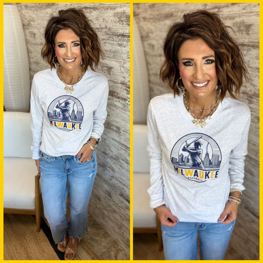 Milwaukee Baseball Bella Ash Long Sleeve