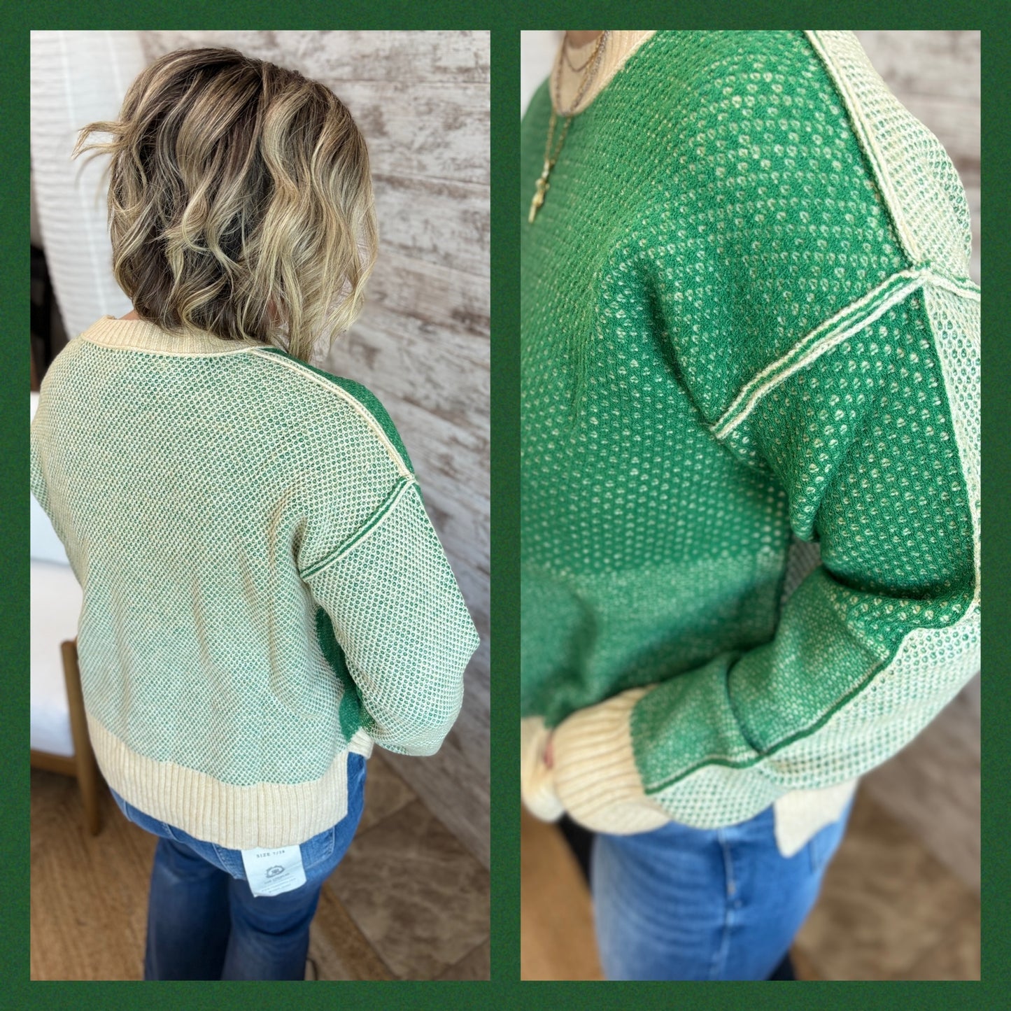 Color Block Drop Shoulder Sweater-2 Colors