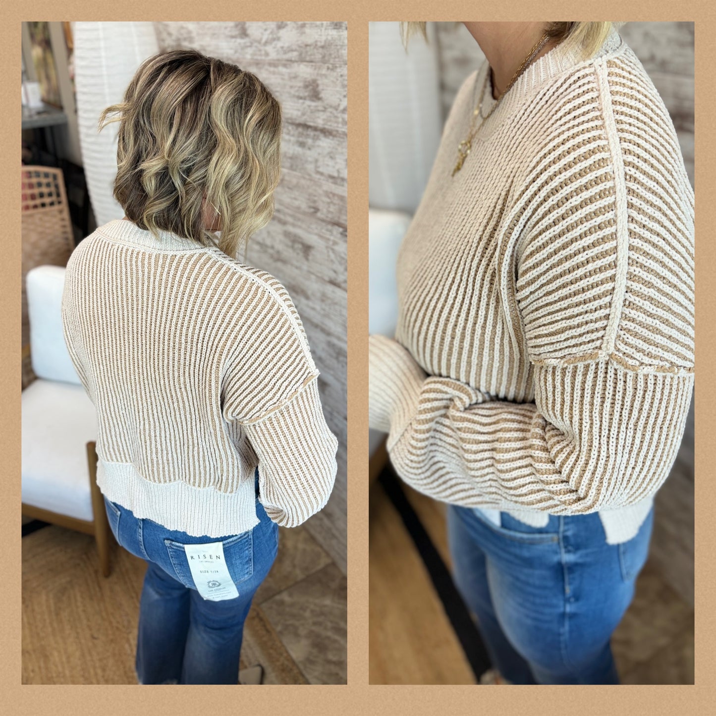 Two Tone Crop Sweater ~ 2 Colors