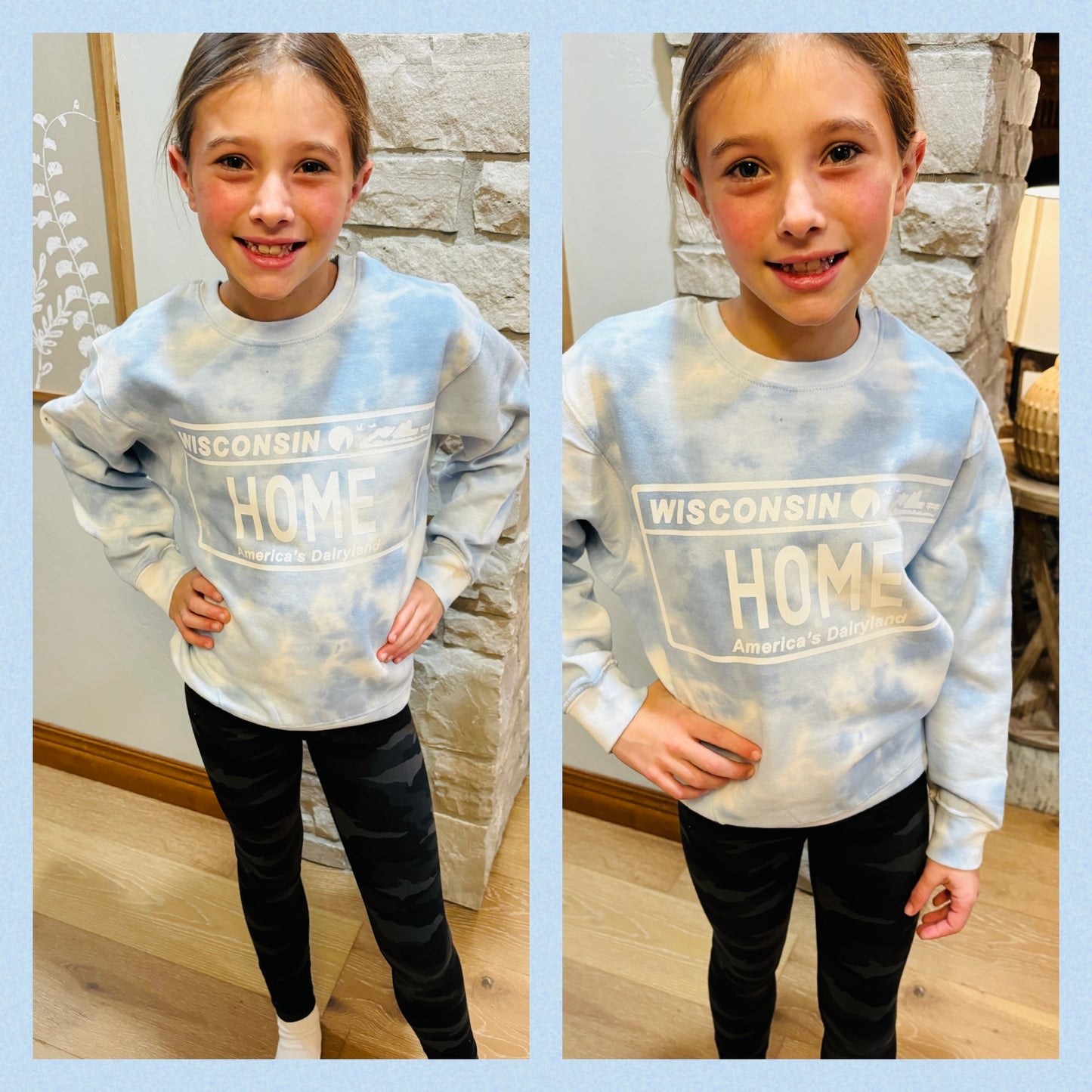 Youth Swirl Tie Dye Crewneck in Wisconsin Design