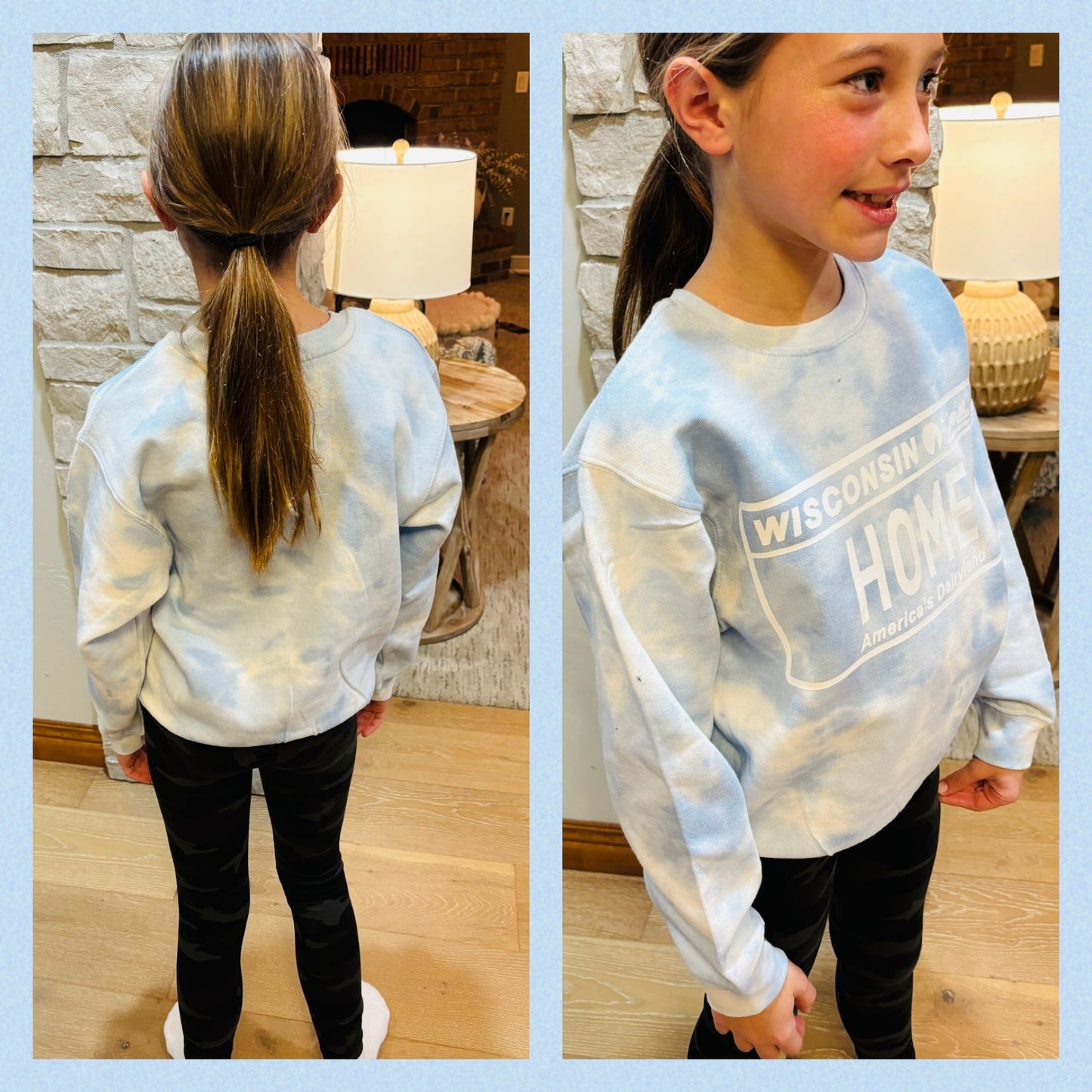 Youth Swirl Tie Dye Crewneck in Wisconsin Design