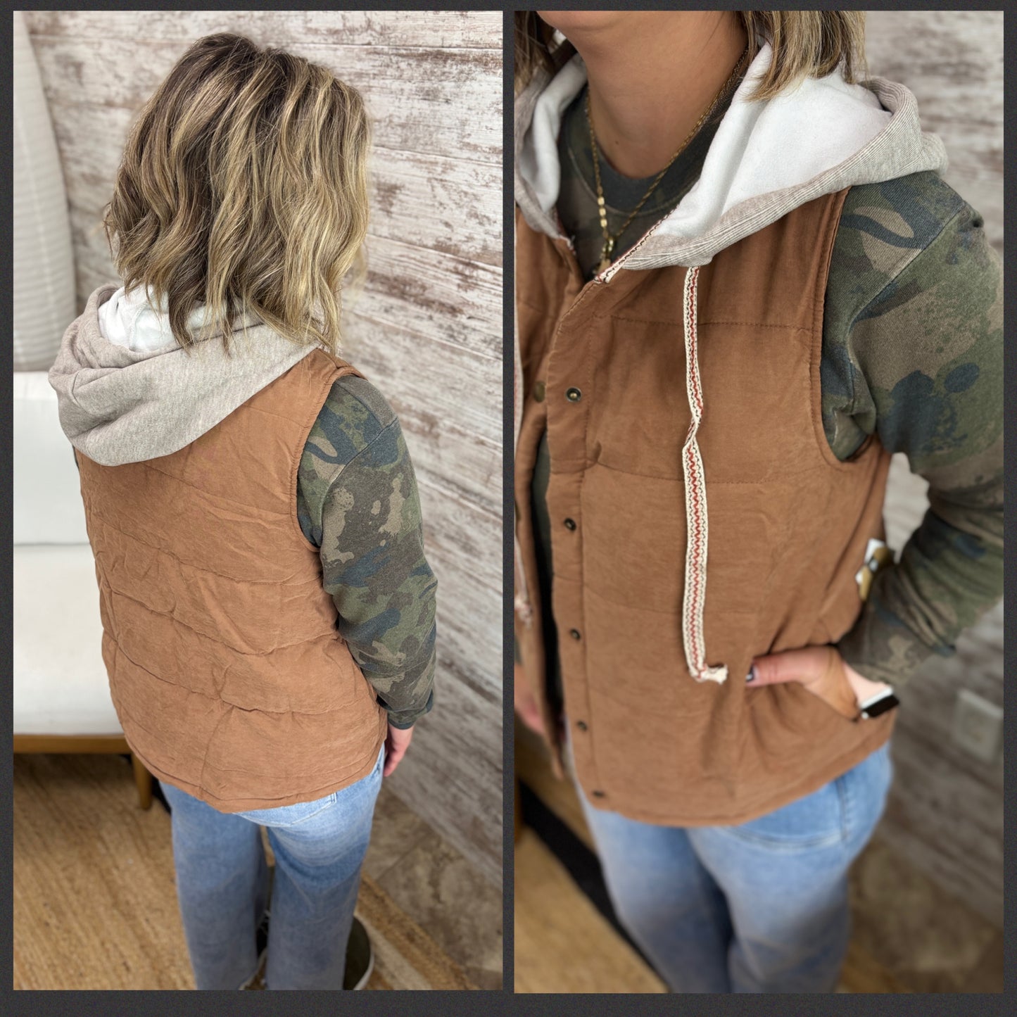 Hooded Puffer Vest ~ 2 Colors