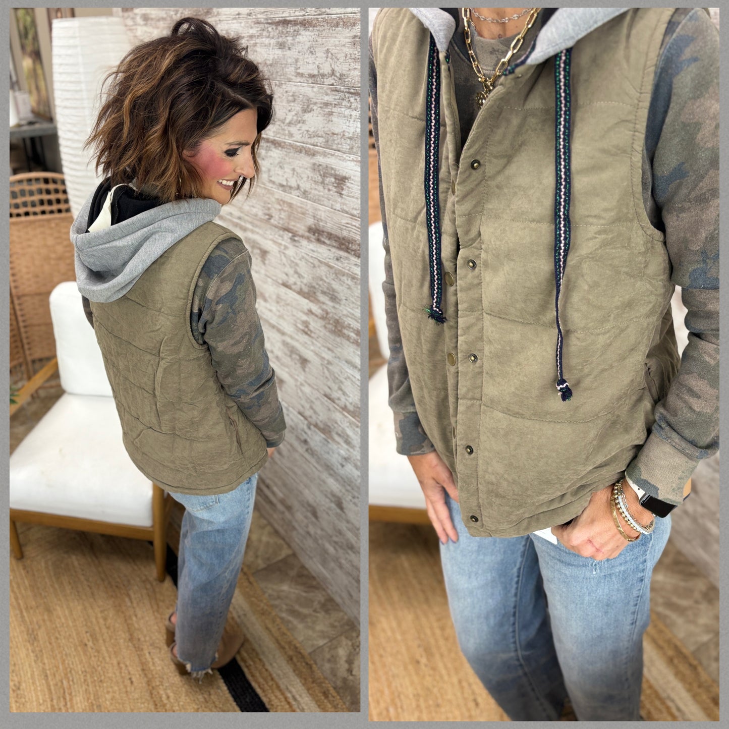 Hooded Puffer Vest ~ 2 Colors