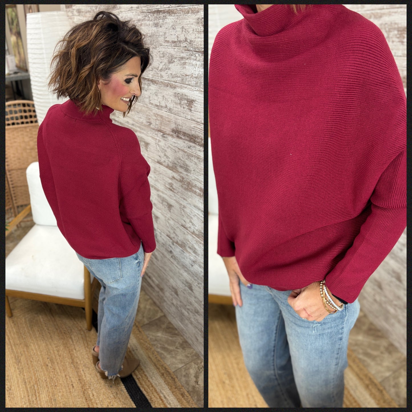 Dolman Sleeve Tunic Sweater ~ 2 Colors