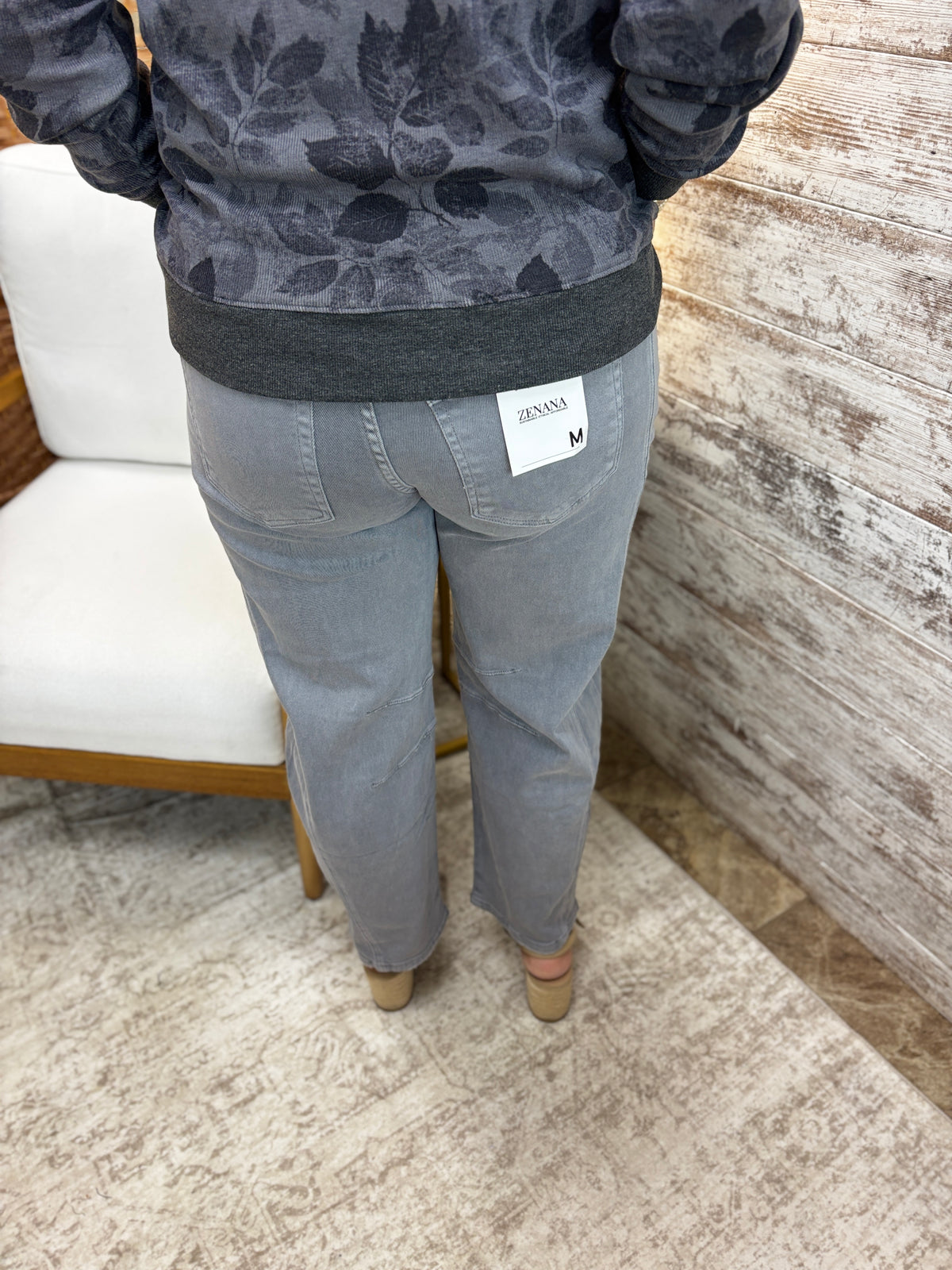 Zenana Sleet Denim Barrell Jeans DMP1758A