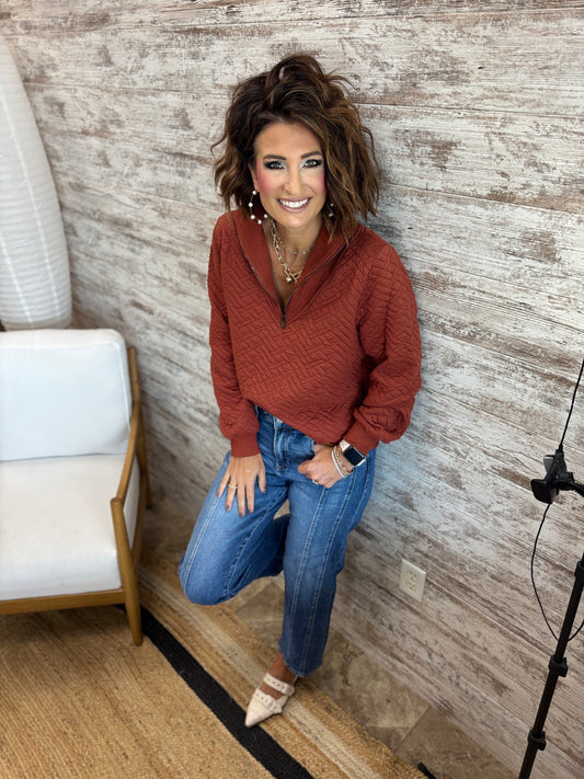 Risen Center Seam High Rise Crop Jeans PSC21394