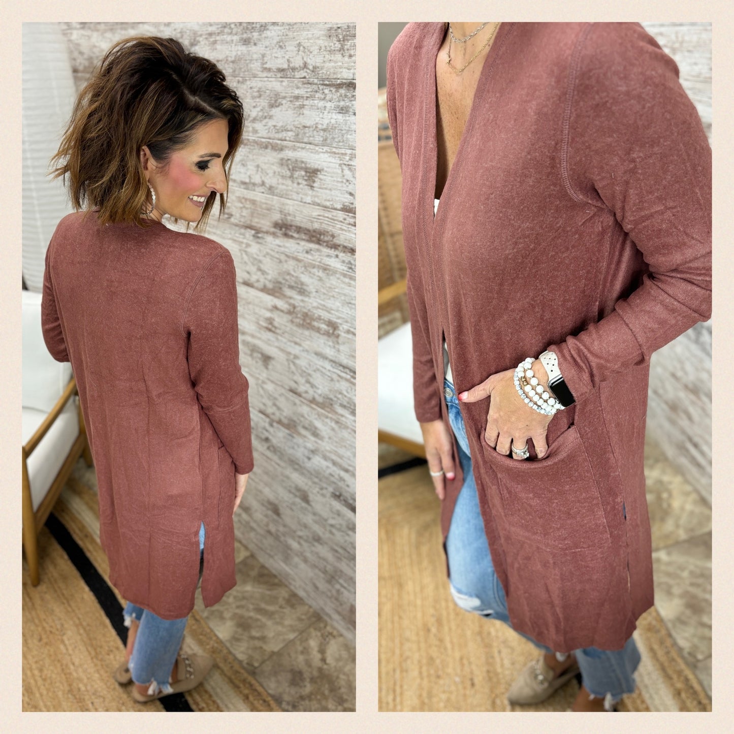 Long Line Split Cardigan