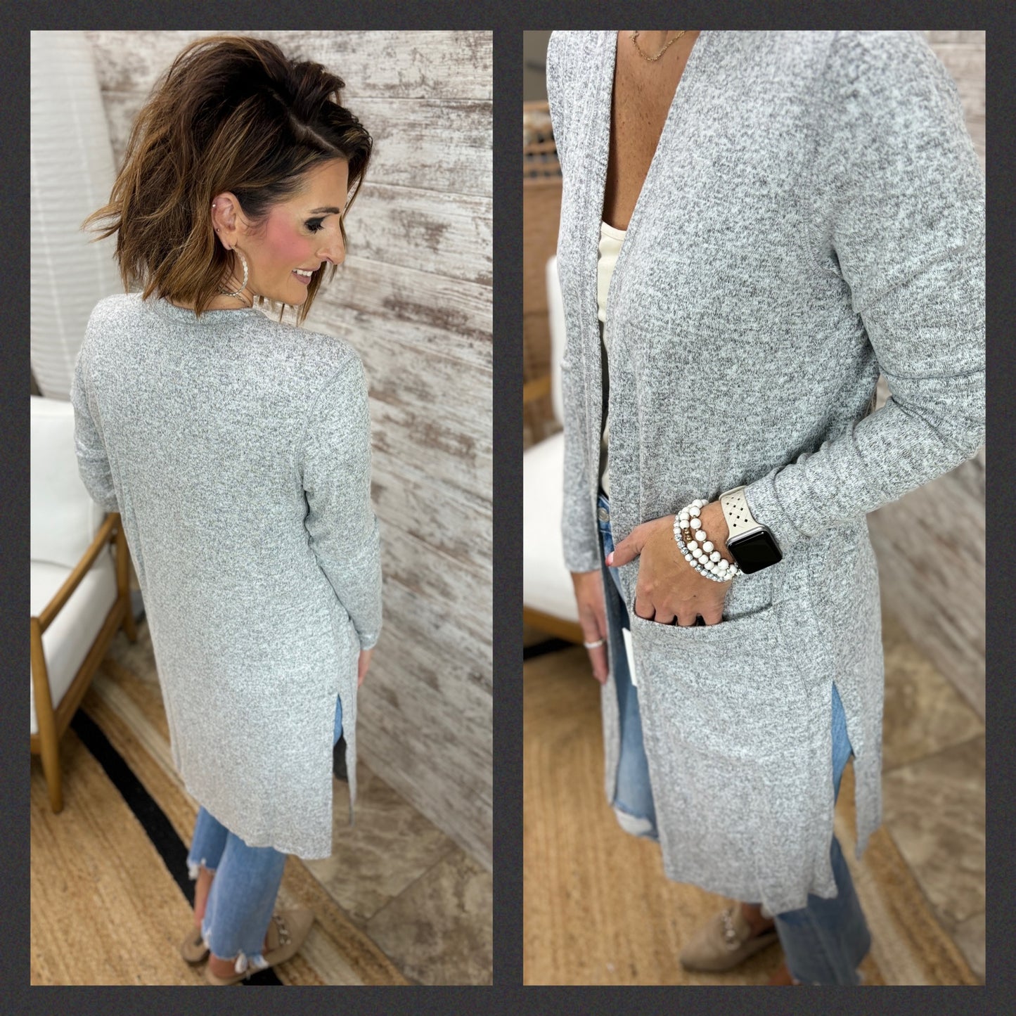 Long Line Split Cardigan