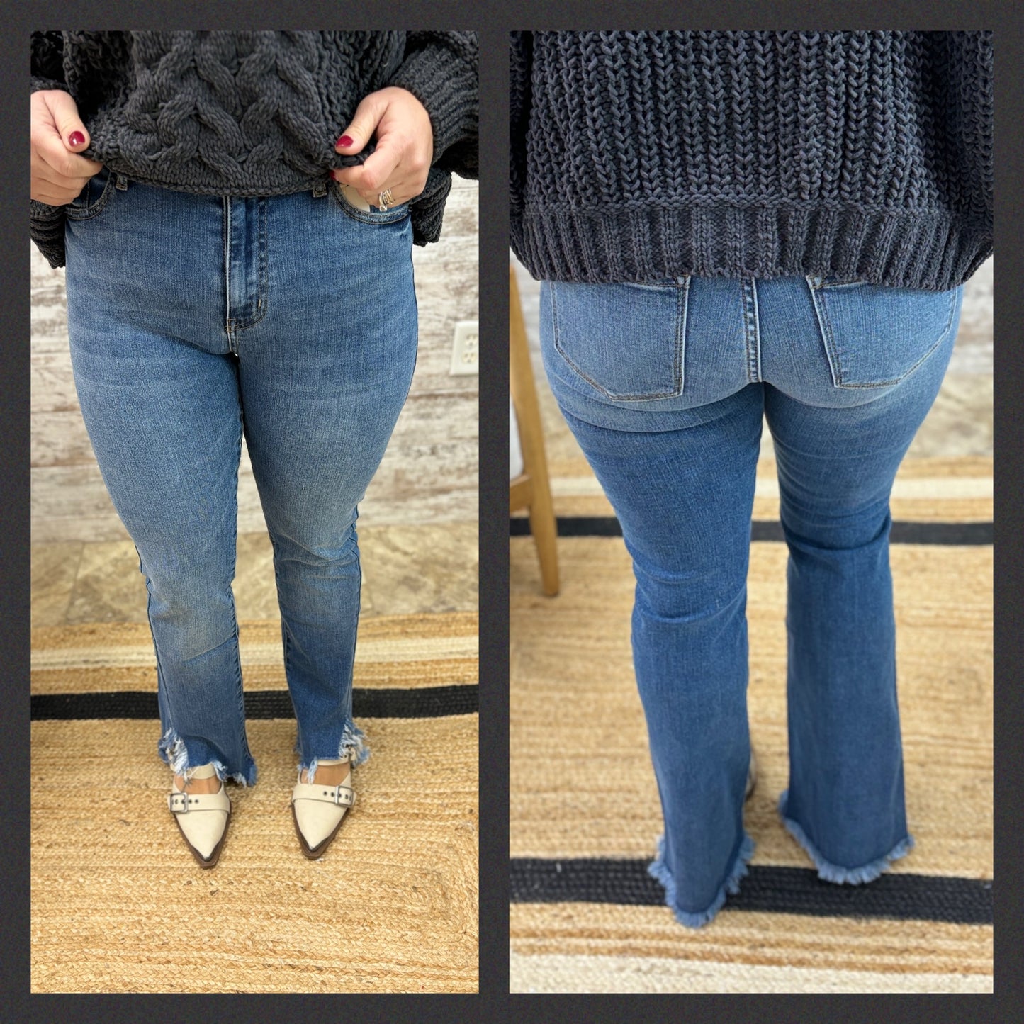 Kancan High Rise Bootcut with Frey Hem KC70053M
