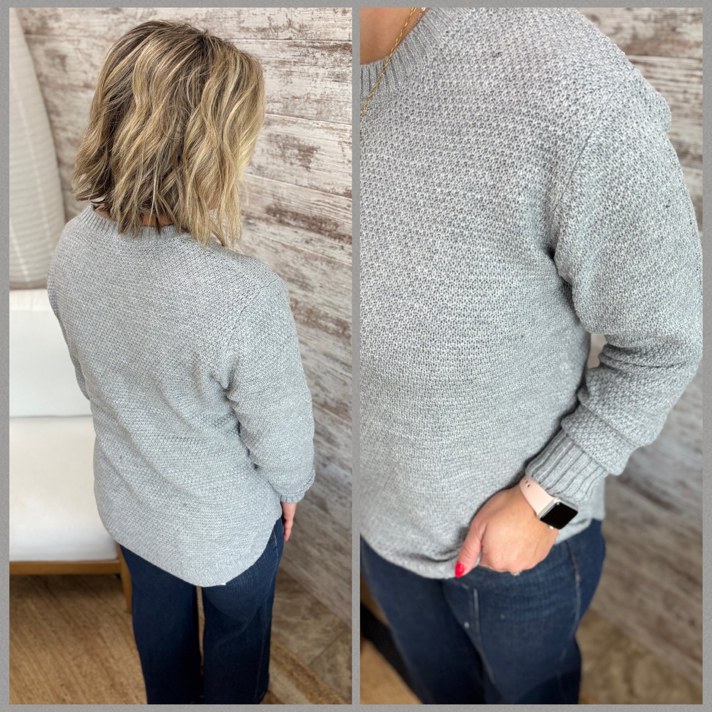 Heather Grey Round Neck Sweater