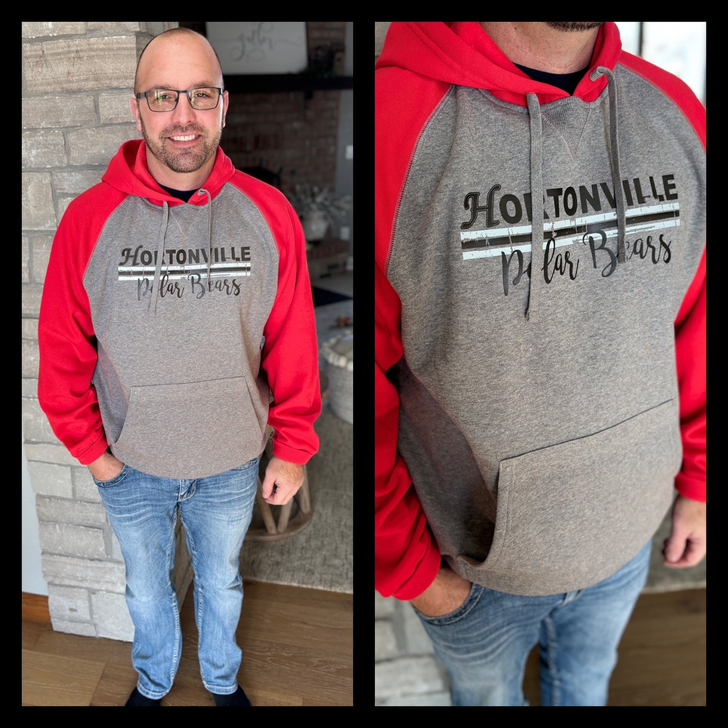 Hortonville Red Sport Tek Colorblock Hoodie