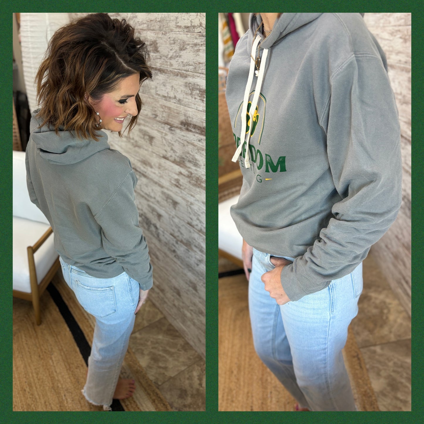 Freedom Wrestling Comfort Color Pepper Gray Hoodie