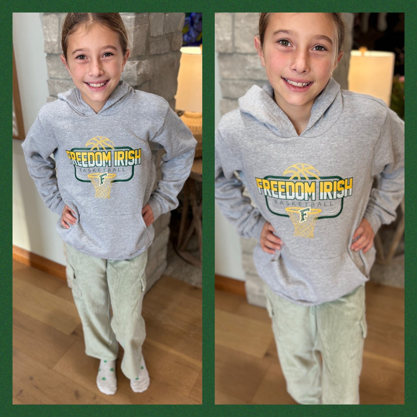 Freedom Irish Basketball Bella Hoodie ~ Adult and Youth ~ 2 color options