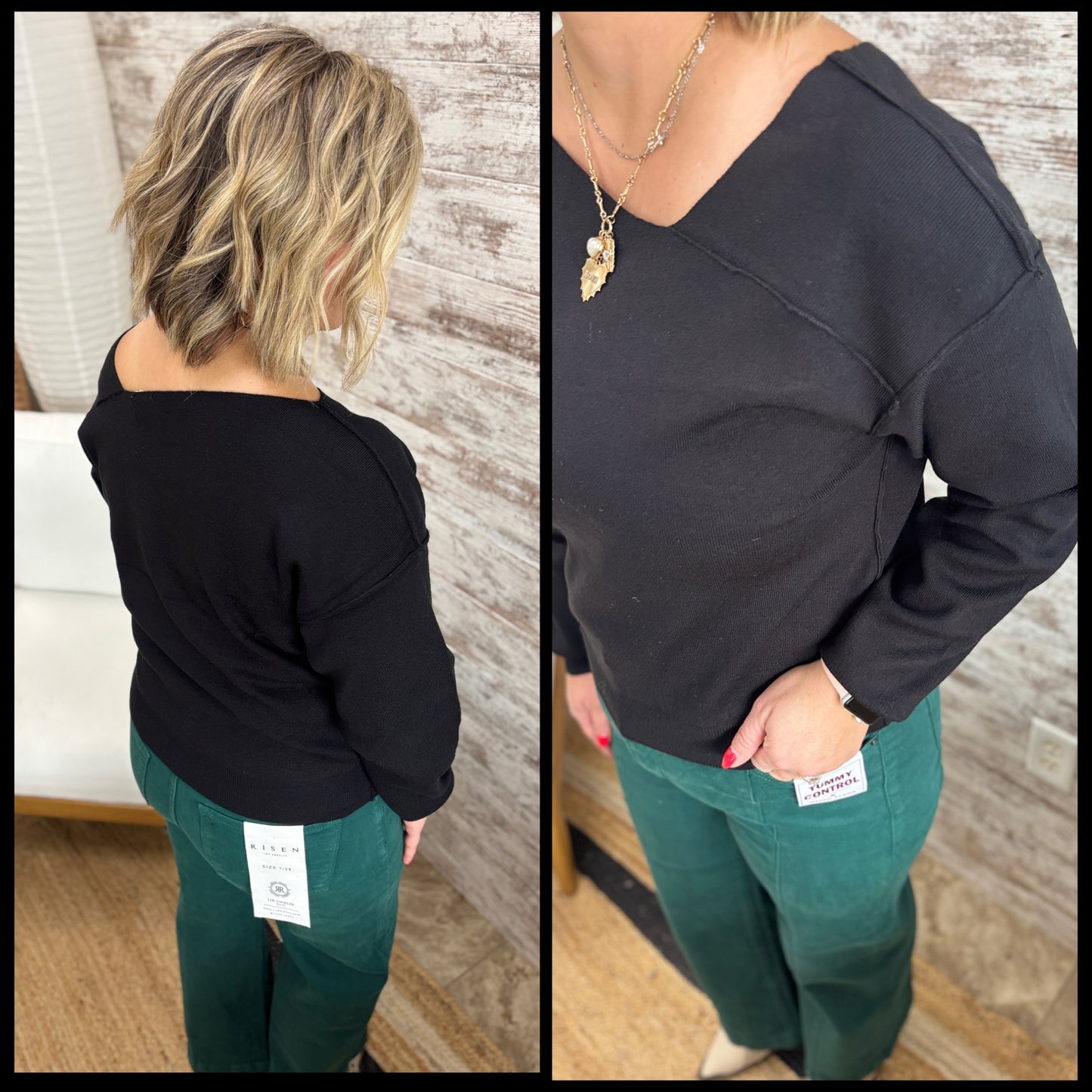 Asymmetrical Neck Sweater ~ 2 Colors