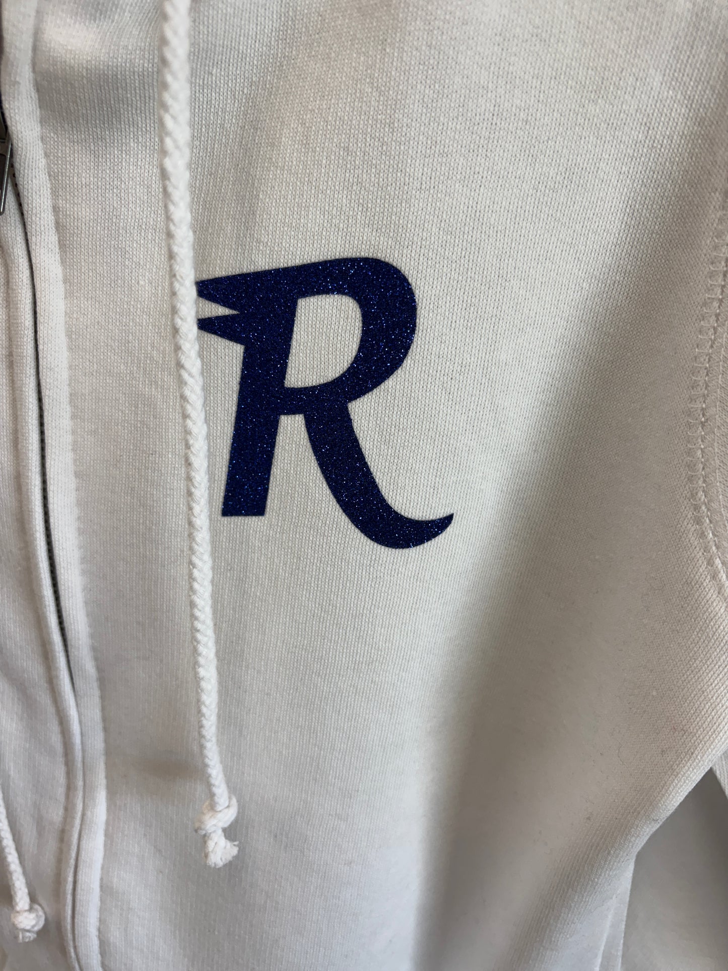 Riverview Glitter Enza Ladies White Full Zip Hoodie