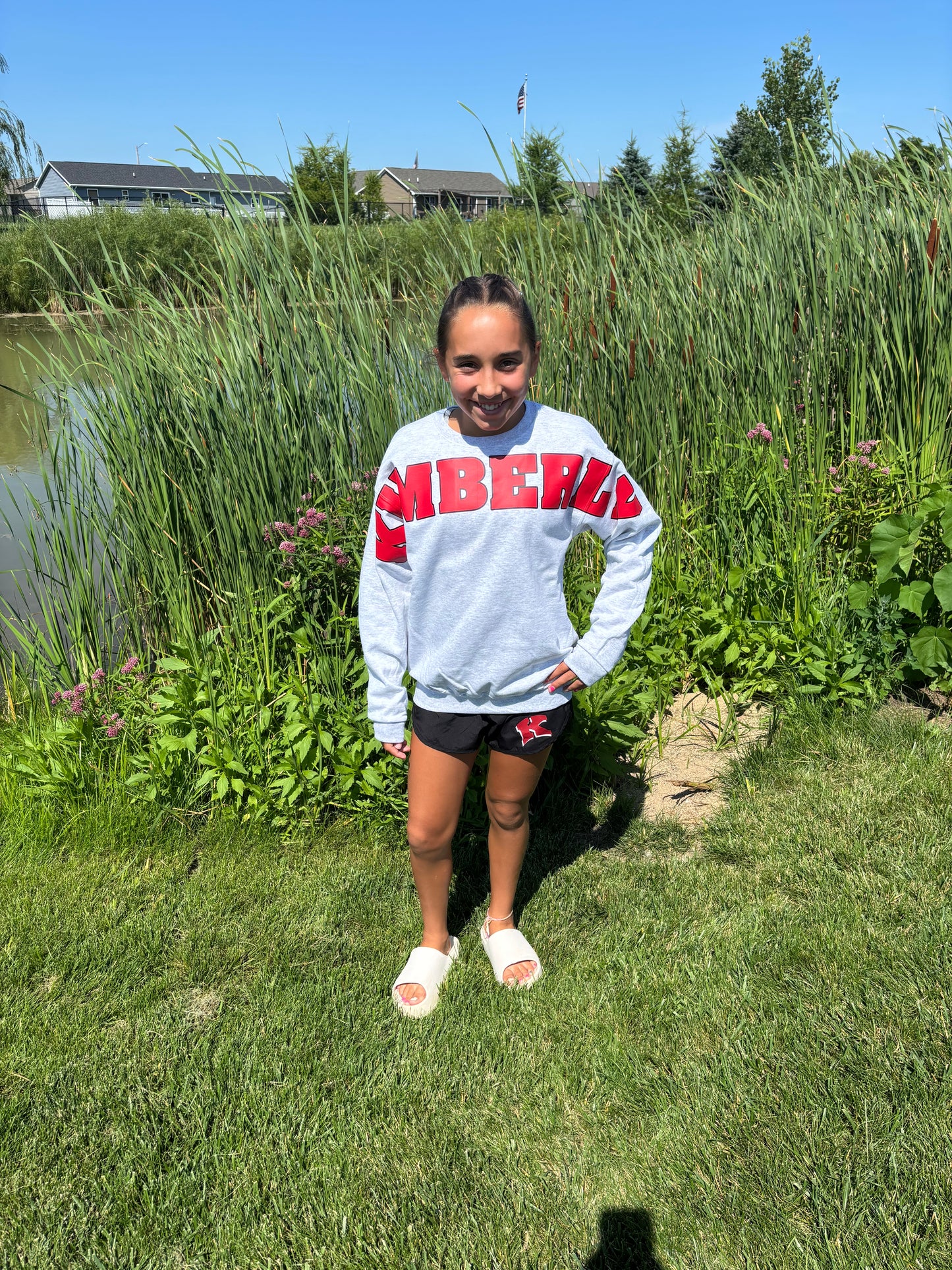 Kimberly Wingspan Ash Gildan Crew Youth/Adult
