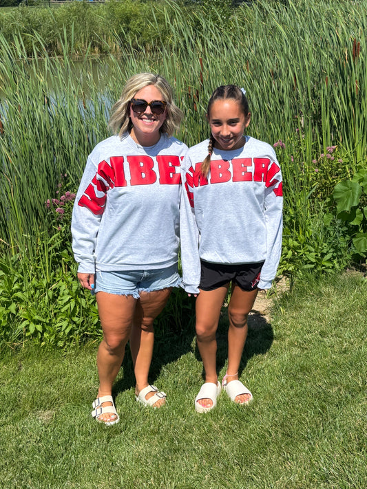 Kimberly Wingspan Ash Gildan Crew Youth/Adult