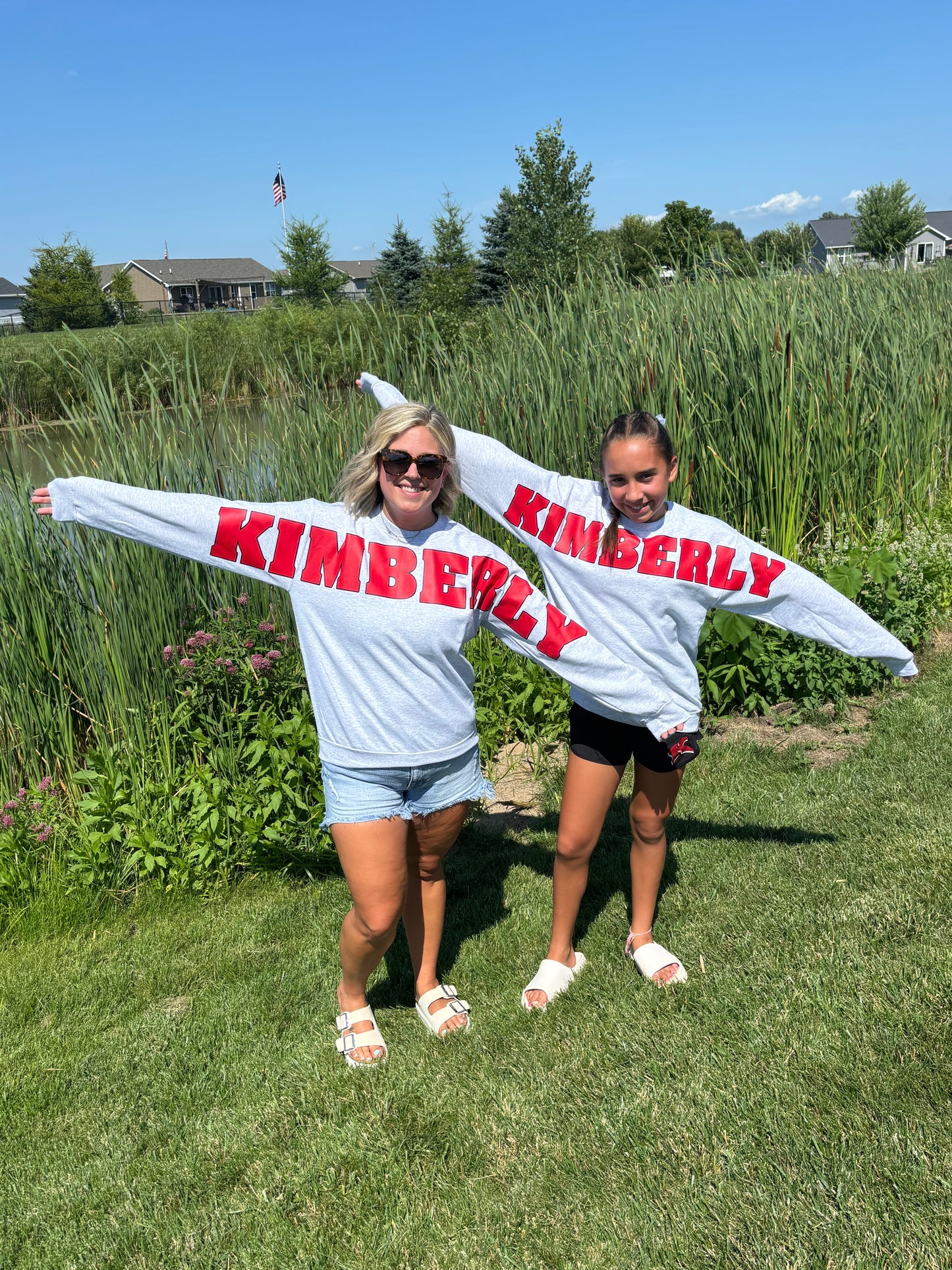 Kimberly Wingspan Ash Gildan Crew Youth/Adult