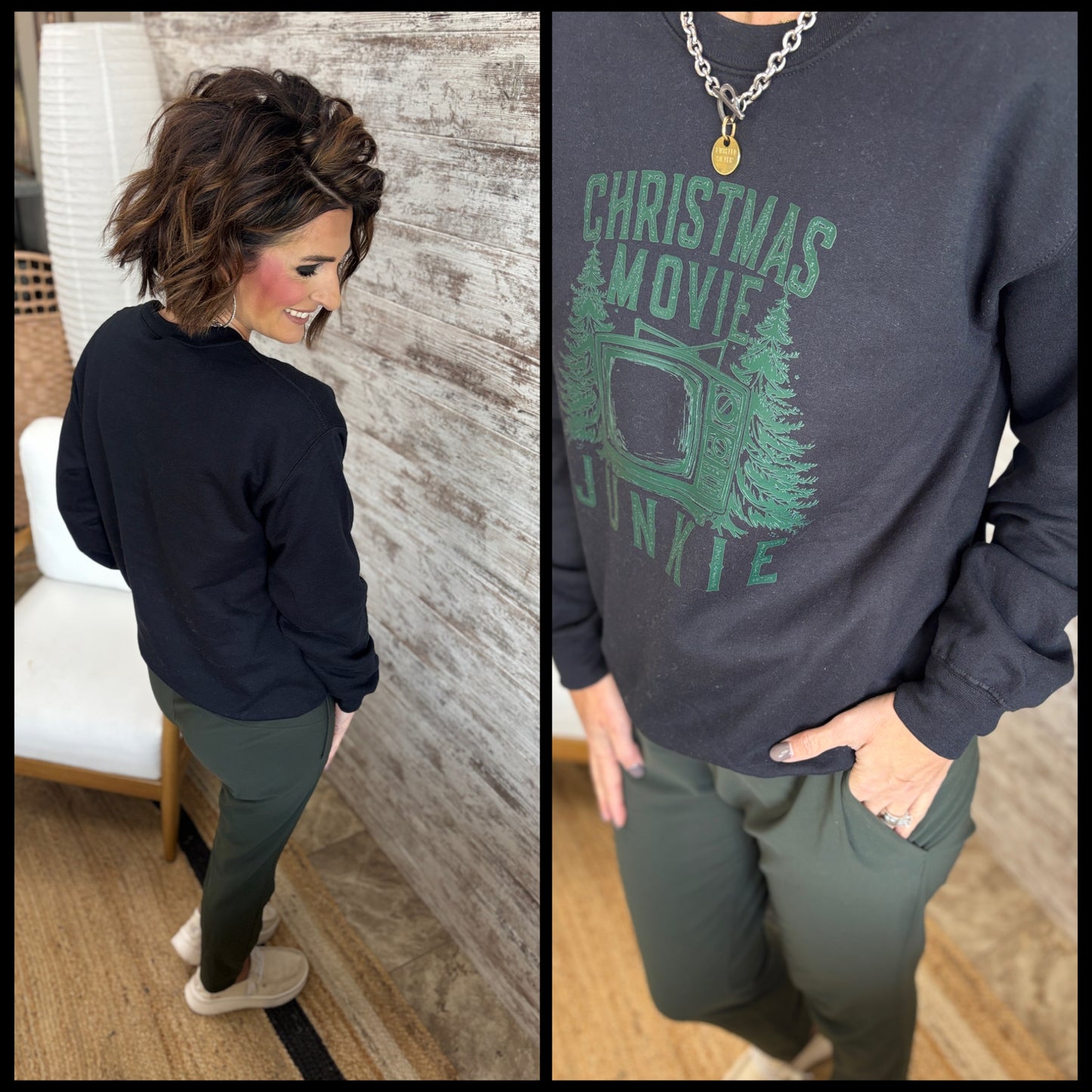 Christmas Movie Junkie Gildan Crew ~ Adult and Youth~2 Colors