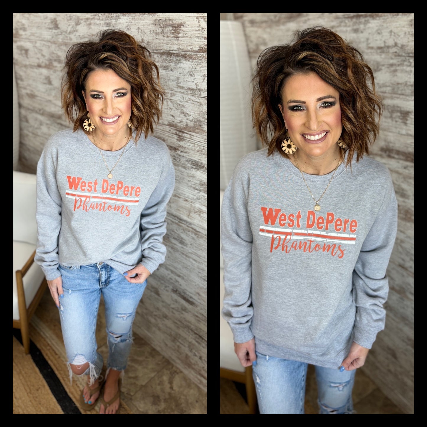 West DePere Grey Bella Crewneck