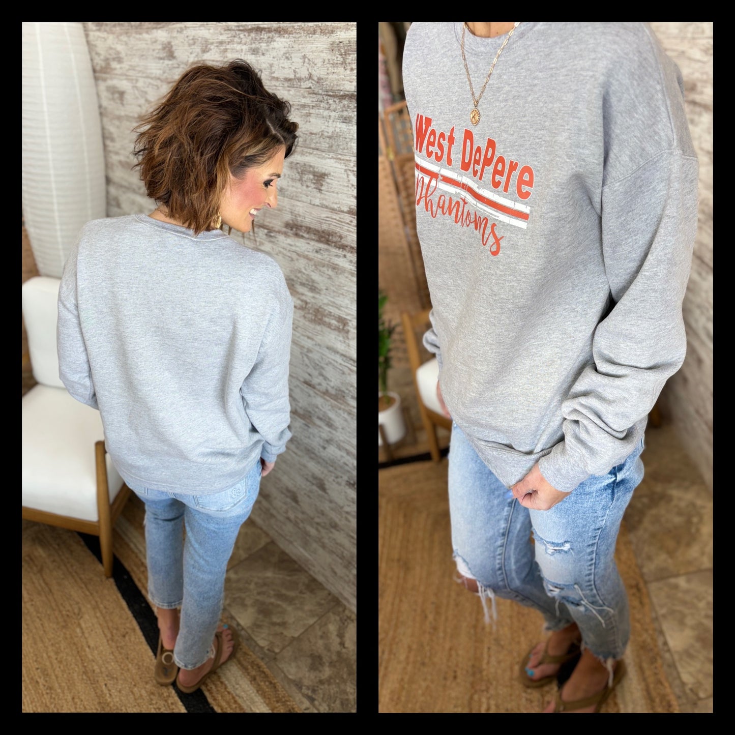 West DePere Grey Bella Crewneck