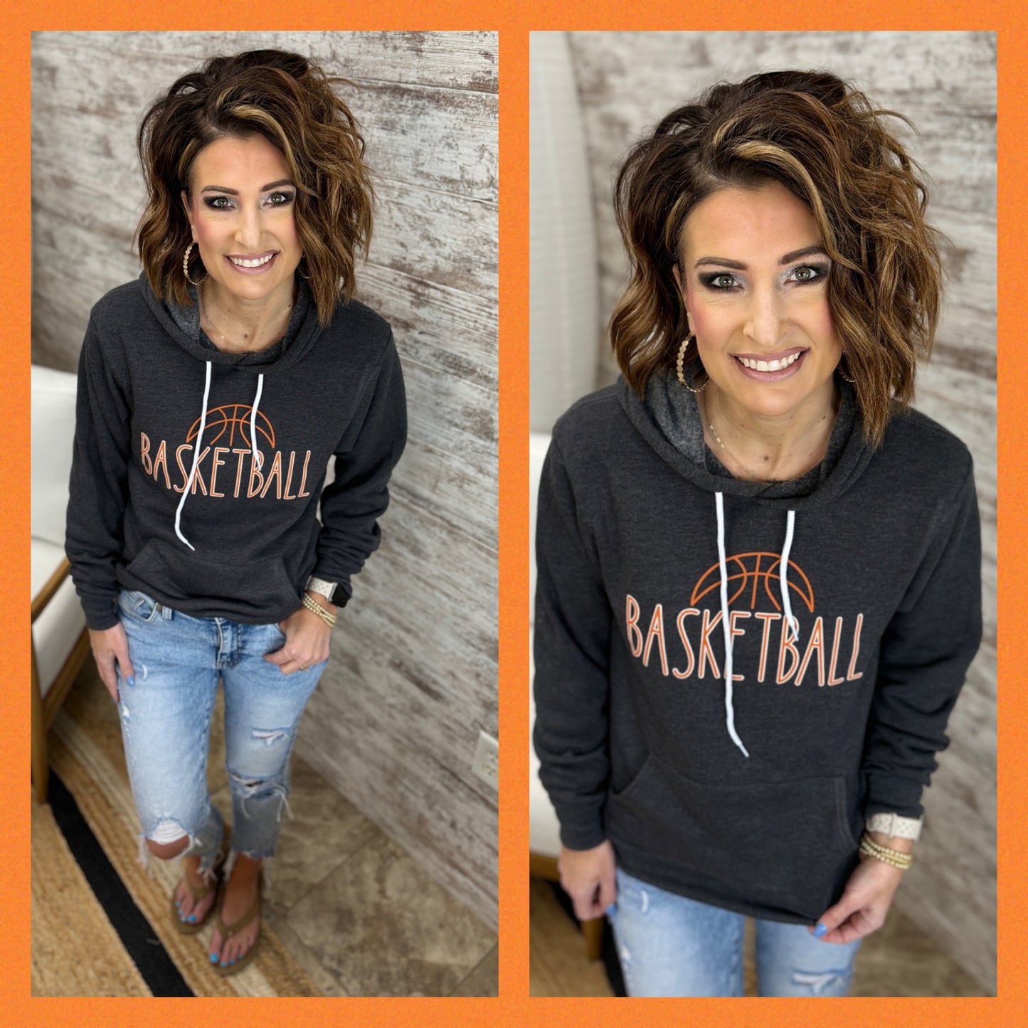 Basketball Deep Charcoal Bella Soft Hoodie